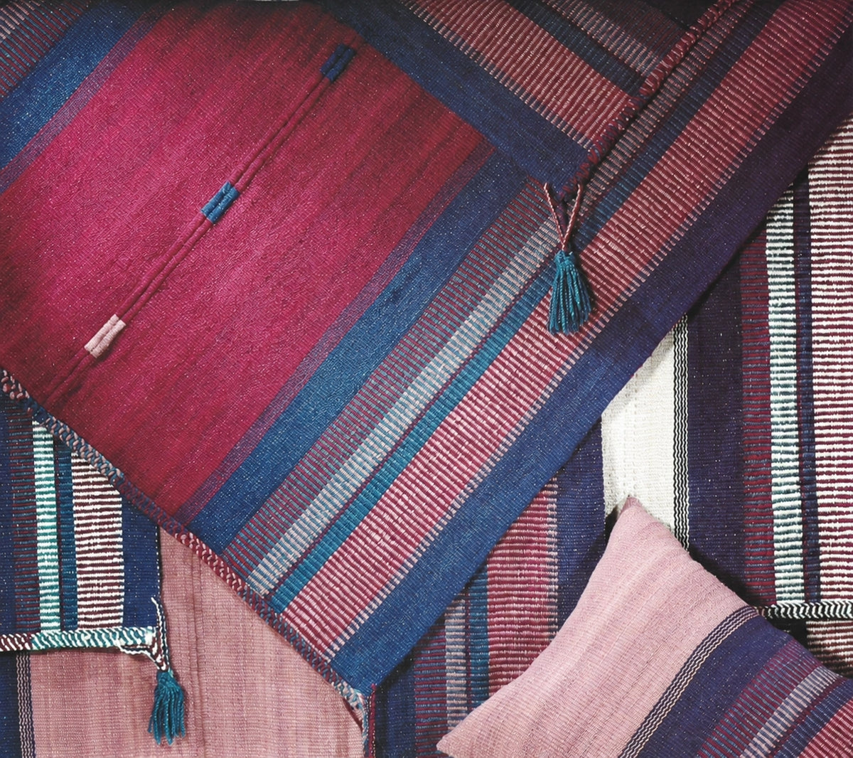 Woven flatware rug by Bedouin women in Palestine
