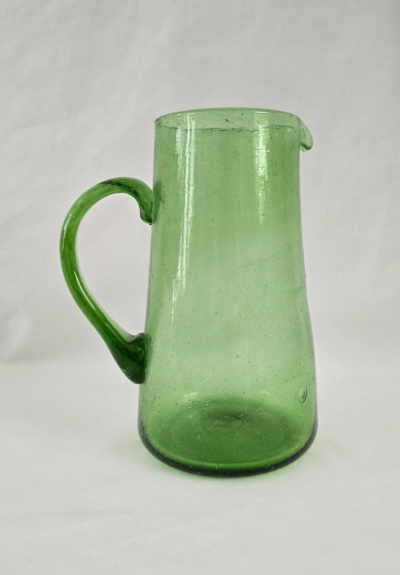 Green Handblown Glass Jug, Hebron, Palestine