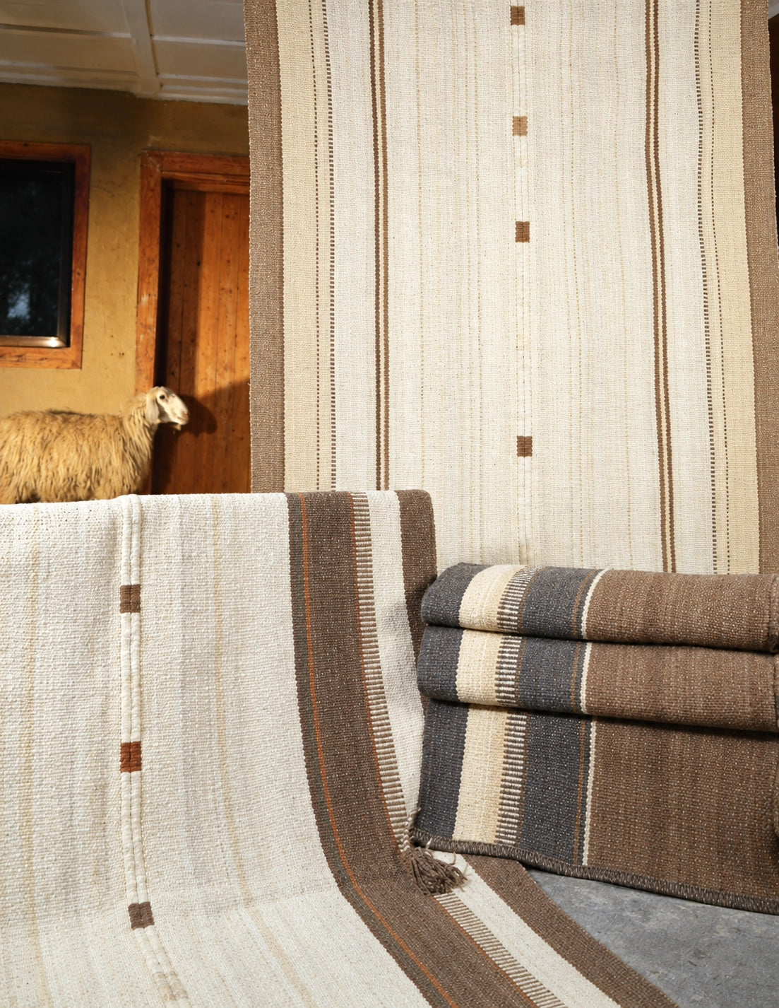 Handwoven Palestinian rug example