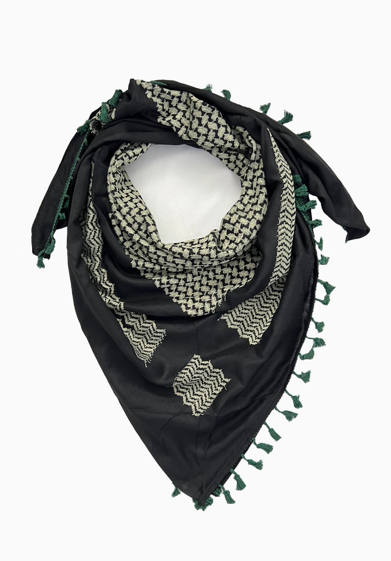 Palestinian Keffiyeh | Black and Pistachio