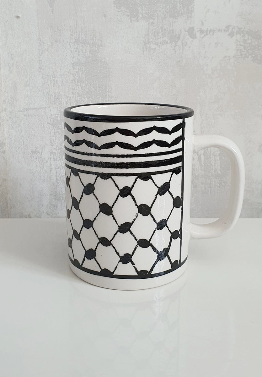 Palestinian Plate Keffiyeh Ceramic Mug | Made in Palestine – Spindle by Sisters