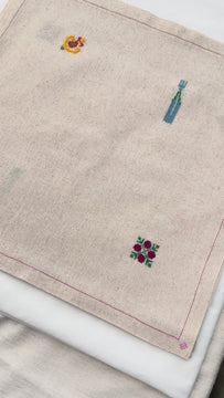 Folding tatreez napkin