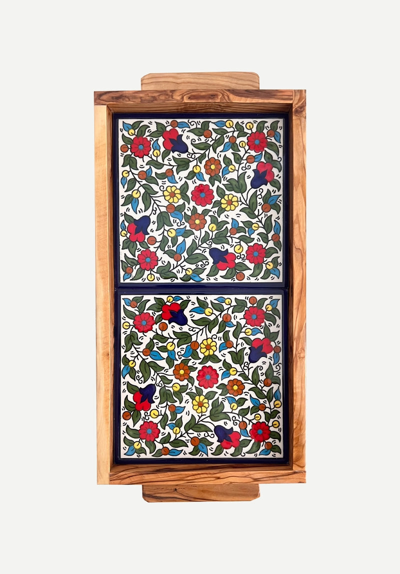 Small Floral Palestinian Ceramic Tray