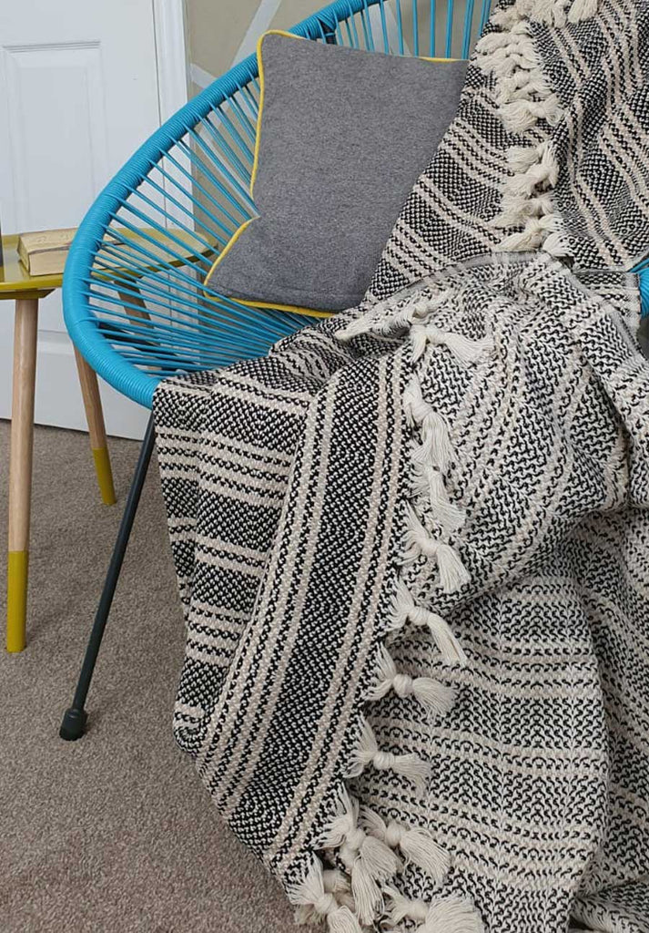 handmade grey throw