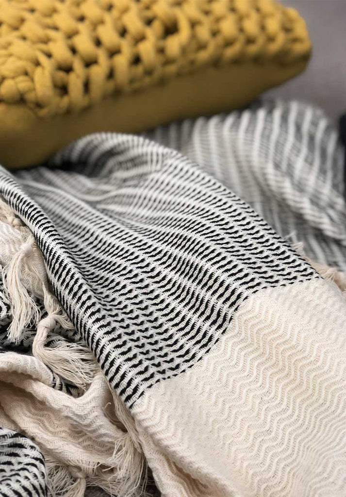 black and white blanket