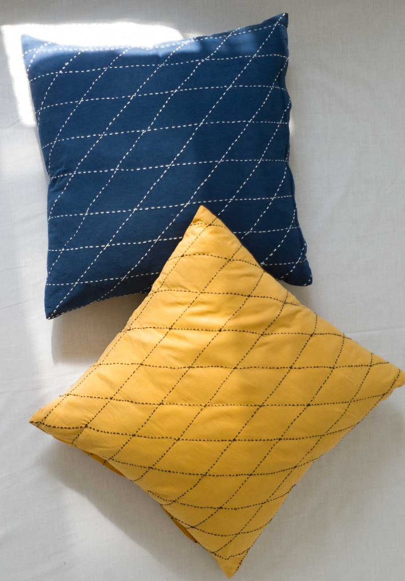 Marigold Nevika Plant-Dyed Kantha Cushion