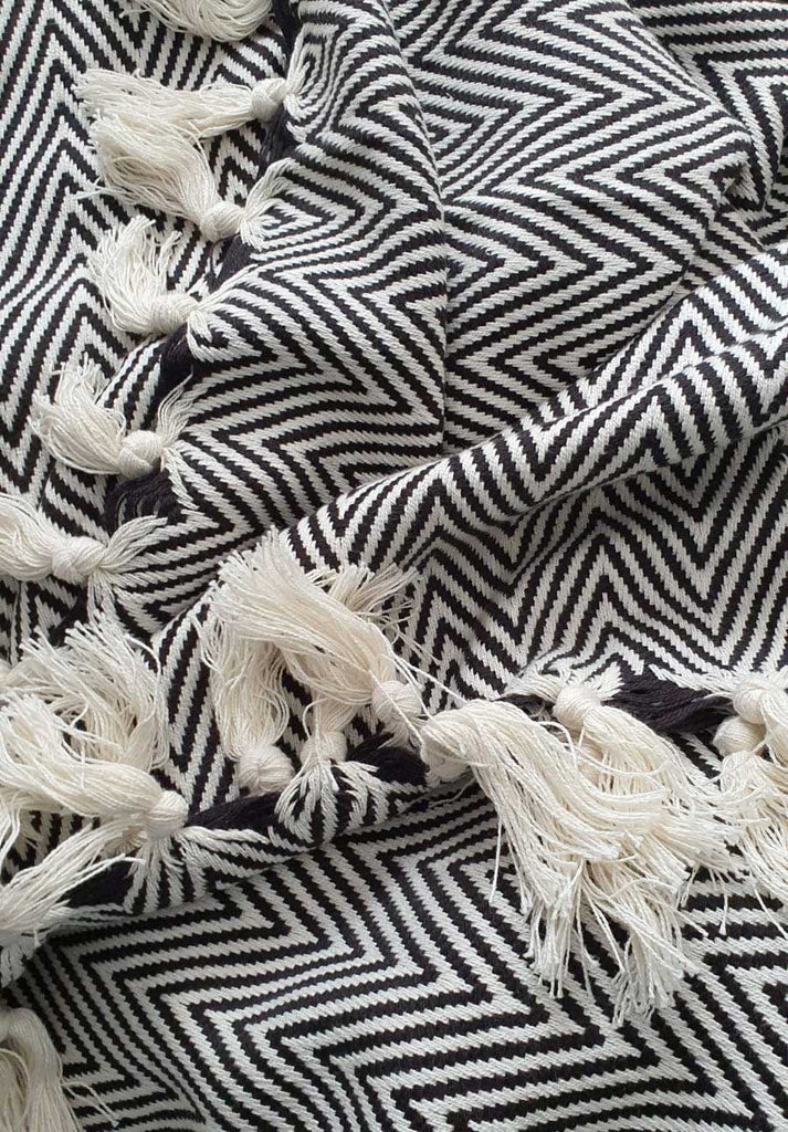 black and white throw
