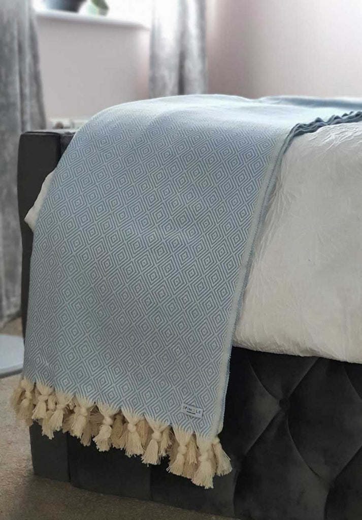 blue throw